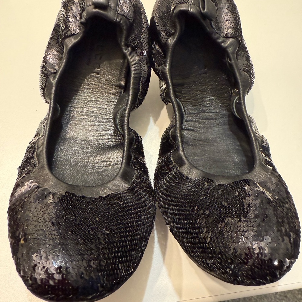 Gucci Black Sequin Flats